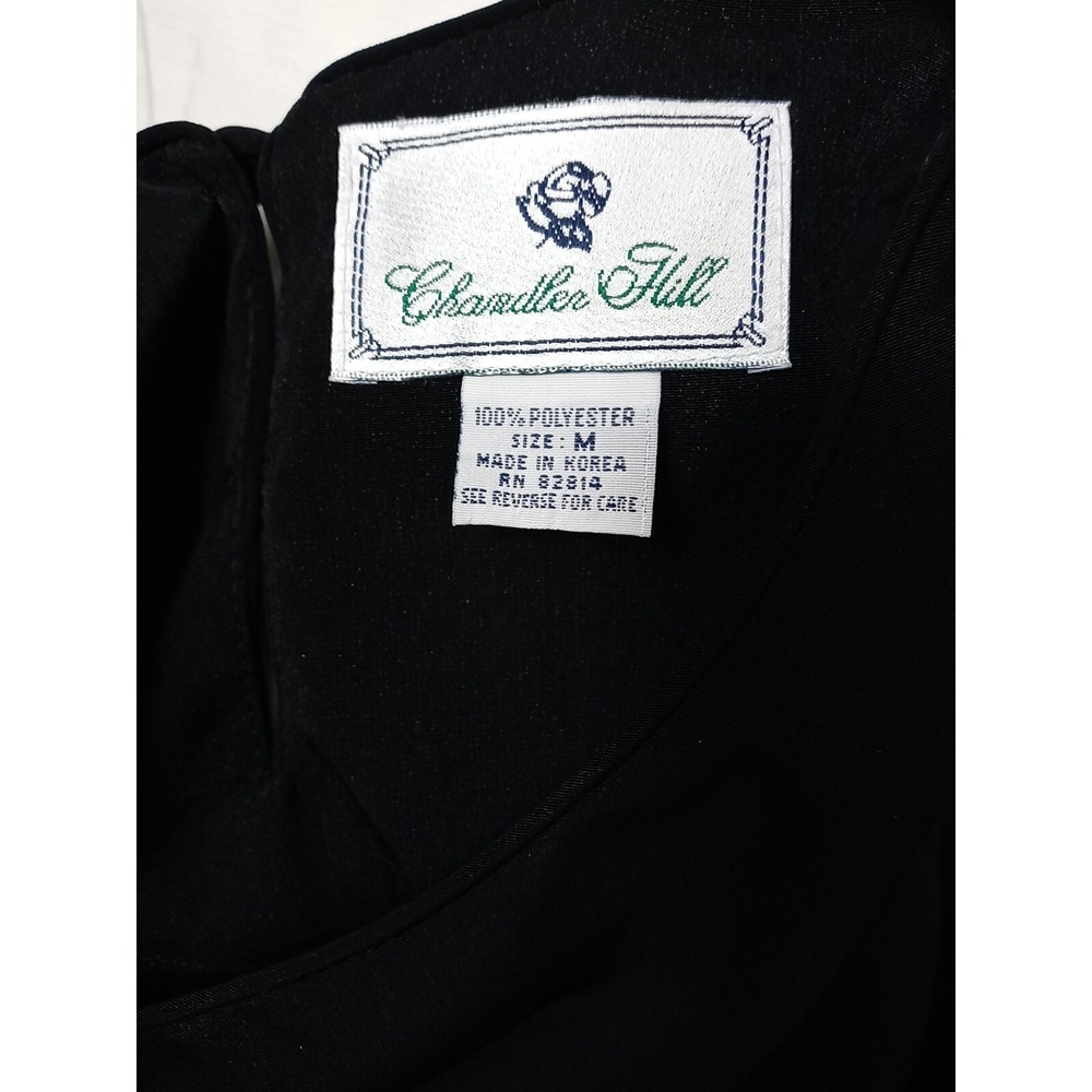 Vintage‎ Chandler Hill Blouse Women's Size Medium Black Top Short Sleeve Shirt - Picture 8 of 8